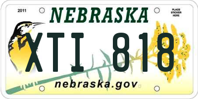 NE license plate XTI818