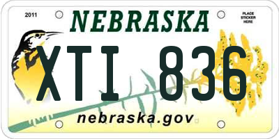 NE license plate XTI836