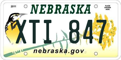 NE license plate XTI847
