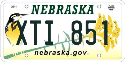 NE license plate XTI851
