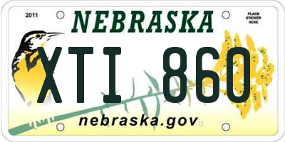 NE license plate XTI860