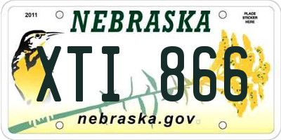 NE license plate XTI866