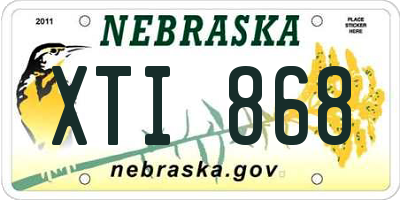 NE license plate XTI868