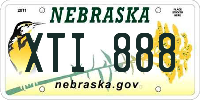 NE license plate XTI888