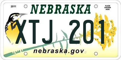 NE license plate XTJ201
