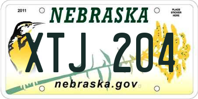 NE license plate XTJ204
