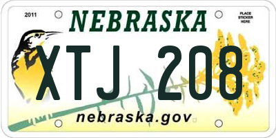 NE license plate XTJ208