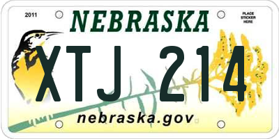 NE license plate XTJ214