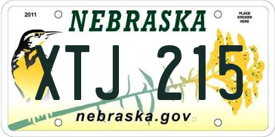 NE license plate XTJ215