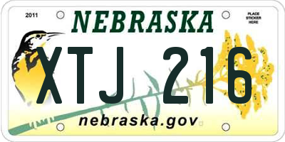 NE license plate XTJ216