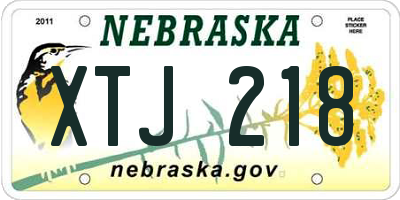 NE license plate XTJ218
