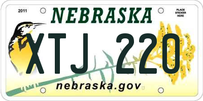 NE license plate XTJ220