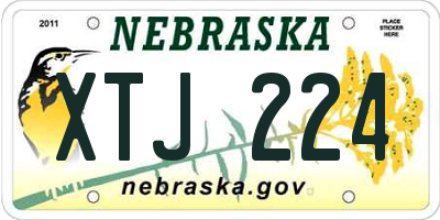 NE license plate XTJ224