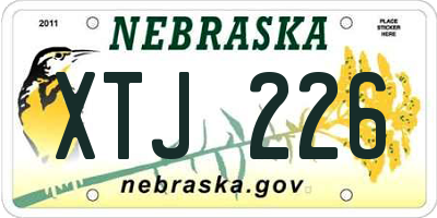 NE license plate XTJ226