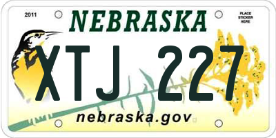 NE license plate XTJ227
