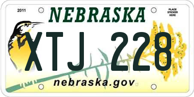 NE license plate XTJ228
