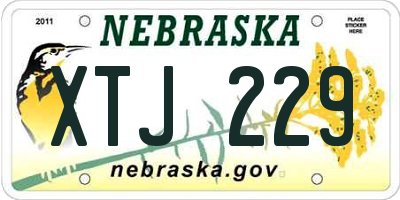 NE license plate XTJ229