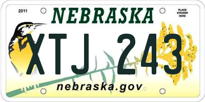 NE license plate XTJ243