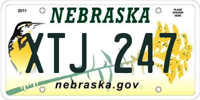 NE license plate XTJ247