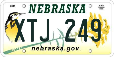 NE license plate XTJ249