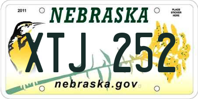 NE license plate XTJ252