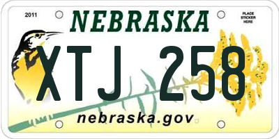 NE license plate XTJ258