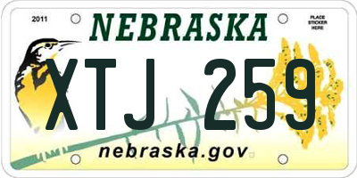 NE license plate XTJ259