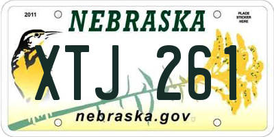 NE license plate XTJ261