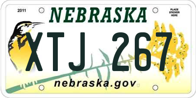 NE license plate XTJ267
