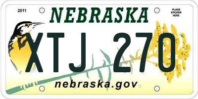 NE license plate XTJ270