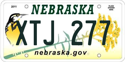 NE license plate XTJ277