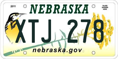 NE license plate XTJ278