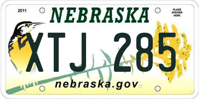 NE license plate XTJ285