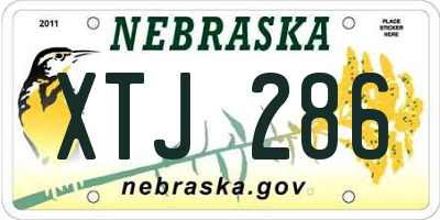 NE license plate XTJ286