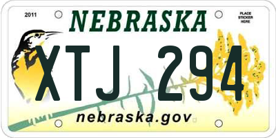 NE license plate XTJ294