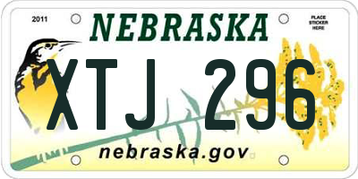 NE license plate XTJ296