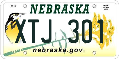 NE license plate XTJ301
