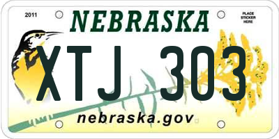 NE license plate XTJ303