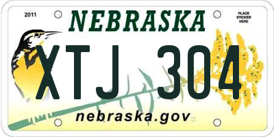 NE license plate XTJ304