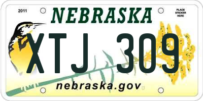 NE license plate XTJ309