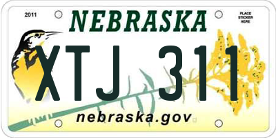 NE license plate XTJ311