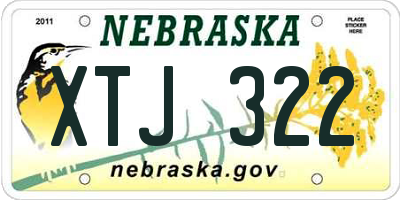 NE license plate XTJ322
