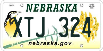 NE license plate XTJ324