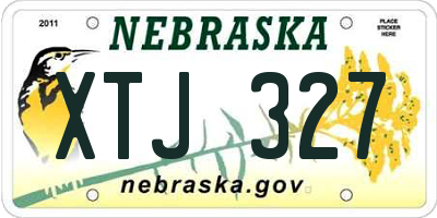NE license plate XTJ327