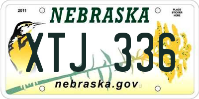 NE license plate XTJ336