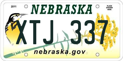 NE license plate XTJ337