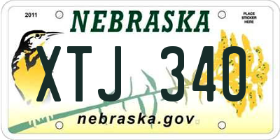 NE license plate XTJ340