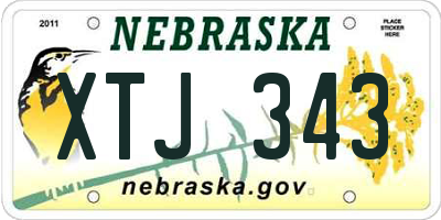 NE license plate XTJ343