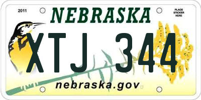 NE license plate XTJ344