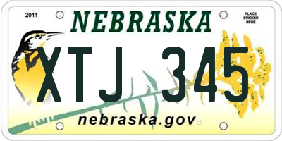 NE license plate XTJ345